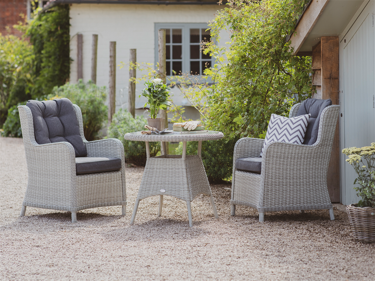 Grey wicker bistro cheap set